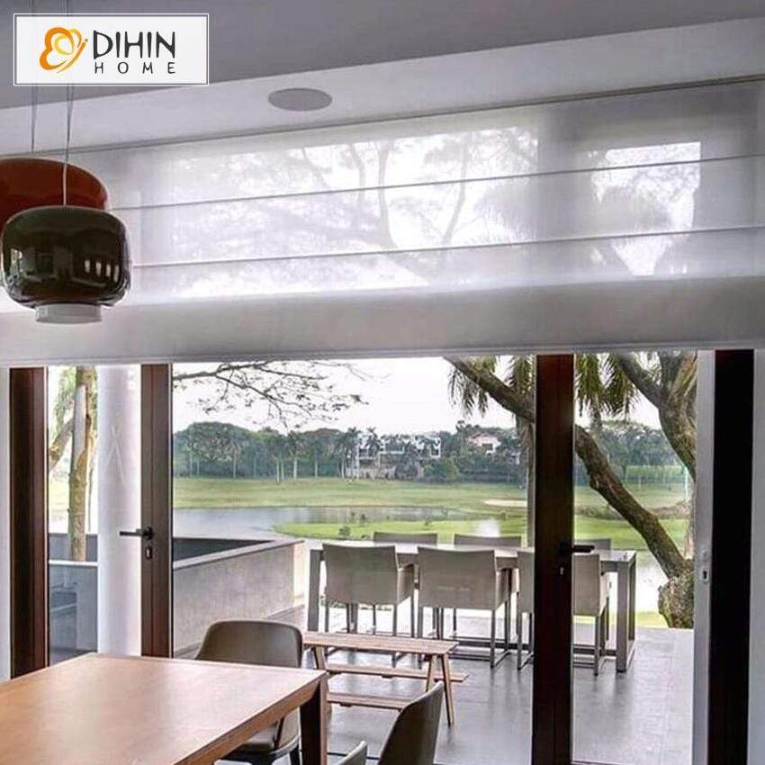 DIHIN HOME Simple Solid White Printed Roman Shades ,Easy Install Washable Curtains ,Customized Window Curtain Drape, 24"W X 64"H Roman Shades Curtains Window Blinds custom curtains blackout curtains curtains for living room sheer curtains curtain fabric linen curtains kitchen curtains velvet curtains pinch pleat curtains bay window curtains outdoor curtains pleated curtains floral curtains dining room curtains kitchen valances drapes for bedroom patio curtains nursery curtains grommet curtains