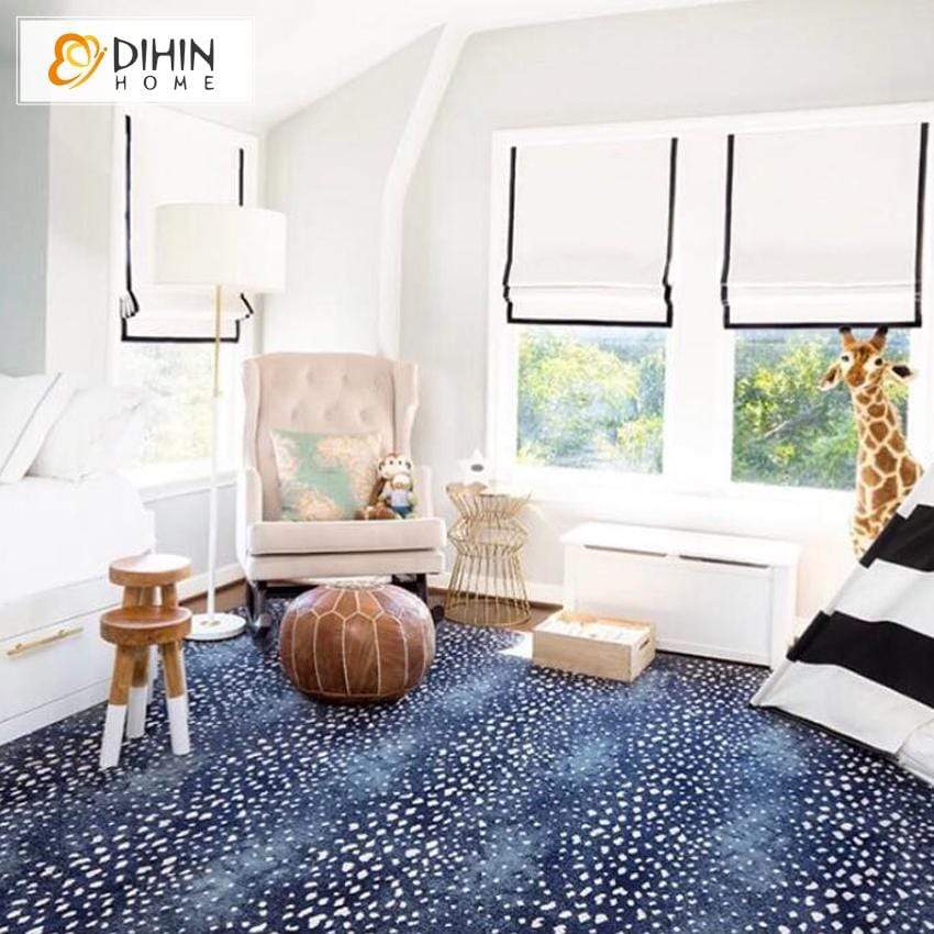 DIHIN HOME Simple White Printed Roman Shades ,Easy Install Washable Curtains ,Customized Window Curtain Drape, 24"W X 64"H Roman Shades Curtains Window Blinds custom curtains blackout curtains curtains for living room sheer curtains curtain fabric linen curtains kitchen curtains velvet curtains pinch pleat curtains bay window curtains outdoor curtains pleated curtains floral curtains dining room curtains kitchen valances drapes for bedroom patio curtains nursery curtains grommet curtains