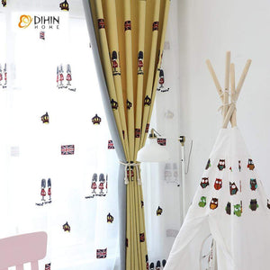DIHIN HOME Small Cartoon Soldiers Printed，Blackout Grommet Window Curtain for Living Room ,52x63-inch,1 Panel Roman Shades Curtains Window Blinds custom curtains blackout curtains curtains for living room sheer curtains curtain fabric linen curtains kitchen curtains velvet curtains pinch pleat curtains bay window curtains outdoor curtains pleated curtains floral curtains dining room curtains kitchen valances drapes for bedroom patio curtains nursery curtains grommet curtains