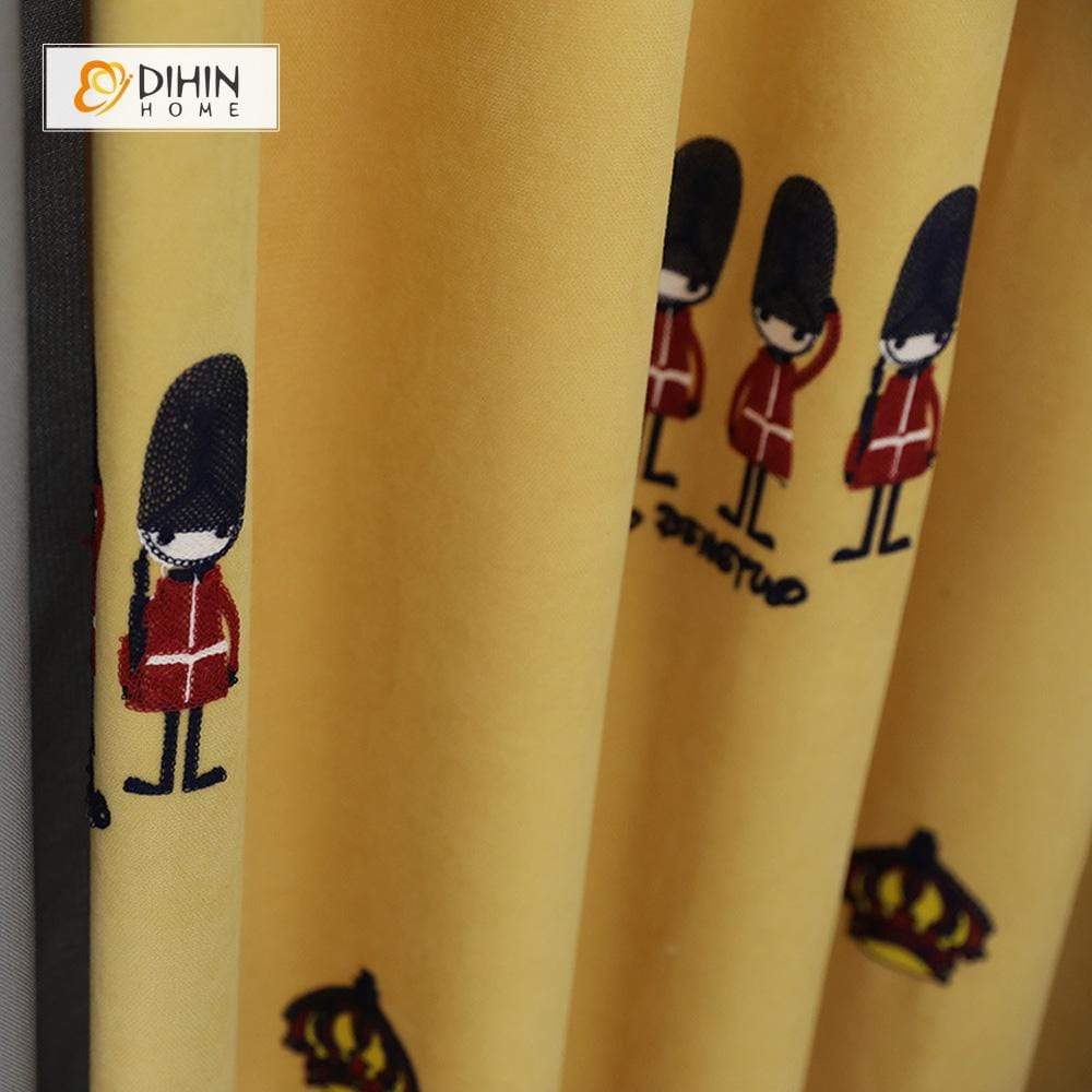 DIHIN HOME Small Cartoon Soldiers Printed，Blackout Grommet Window Curtain for Living Room ,52x63-inch,1 Panel Roman Shades Curtains Window Blinds custom curtains blackout curtains curtains for living room sheer curtains curtain fabric linen curtains kitchen curtains velvet curtains pinch pleat curtains bay window curtains outdoor curtains pleated curtains floral curtains dining room curtains kitchen valances drapes for bedroom patio curtains nursery curtains grommet curtains