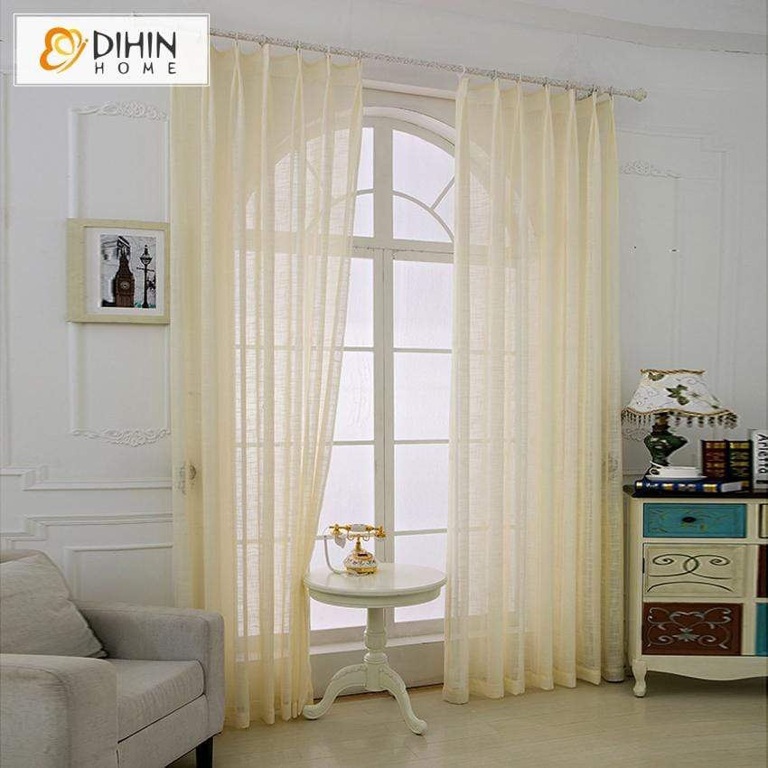 DIHIN HOME Solid Beige Printed Sheer Curtain,Blackout Grommet Window Curtain for Living Room ,52x63-inch,1 Panel Roman Shades Curtains Window Blinds custom curtains blackout curtains curtains for living room sheer curtains curtain fabric linen curtains kitchen curtains velvet curtains pinch pleat curtains bay window curtains outdoor curtains pleated curtains floral curtains dining room curtains kitchen valances drapes for bedroom patio curtains nursery curtains grommet curtains