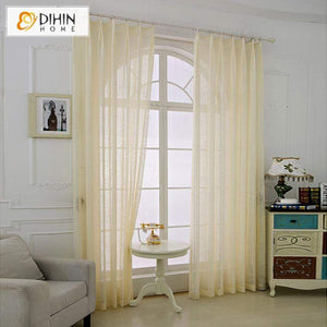DIHIN HOME Solid Beige Printed Sheer Curtain,Blackout Grommet Window Curtain for Living Room ,52x63-inch,1 Panel Roman Shades Curtains Window Blinds custom curtains blackout curtains curtains for living room sheer curtains curtain fabric linen curtains kitchen curtains velvet curtains pinch pleat curtains bay window curtains outdoor curtains pleated curtains floral curtains dining room curtains kitchen valances drapes for bedroom patio curtains nursery curtains grommet curtains