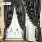 DIHIN HOME Solid Black Velvet，Blackout Grommet Window Curtain for Living Room ,52x63-inch,1 Panel Curtains custom curtains blackout curtains curtains for living room curtain fabric linen curtains
