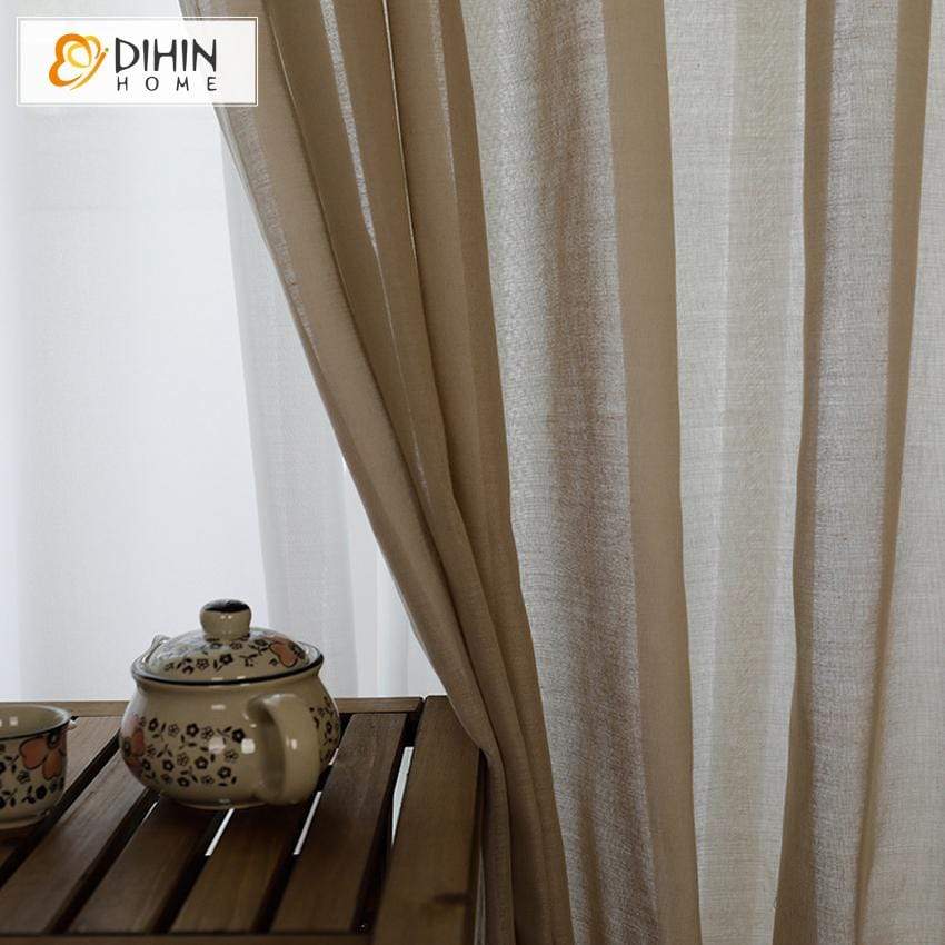 DIHIN HOME Solid Brown Printed Sheer Curtain,Blackout Grommet Window Curtain for Living Room ,52x63-inch,1 Panel Roman Shades Curtains Window Blinds custom curtains blackout curtains curtains for living room sheer curtains curtain fabric linen curtains kitchen curtains velvet curtains pinch pleat curtains bay window curtains outdoor curtains pleated curtains floral curtains dining room curtains kitchen valances drapes for bedroom patio curtains nursery curtains grommet curtains