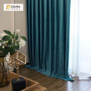 DIHIN HOME Solid Cyan Printed，Blackout Grommet Window Curtain for Living Room ,52x63-inch,1 Panel Roman Shades Curtains Window Blinds custom curtains blackout curtains curtains for living room sheer curtains curtain fabric linen curtains kitchen curtains velvet curtains pinch pleat curtains bay window curtains outdoor curtains pleated curtains floral curtains dining room curtains kitchen valances drapes for bedroom patio curtains nursery curtains grommet curtains