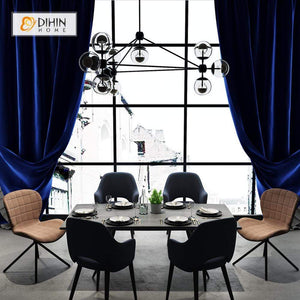 DIHIN HOME Solid Dark Blue Printed，Blackout Grommet Window Curtain for Living Room ,52x63-inch,1 Panel Roman Shades Curtains Window Blinds custom curtains blackout curtains curtains for living room sheer curtains curtain fabric linen curtains kitchen curtains velvet curtains pinch pleat curtains bay window curtains outdoor curtains pleated curtains floral curtains dining room curtains kitchen valances drapes for bedroom patio curtains nursery curtains grommet curtains