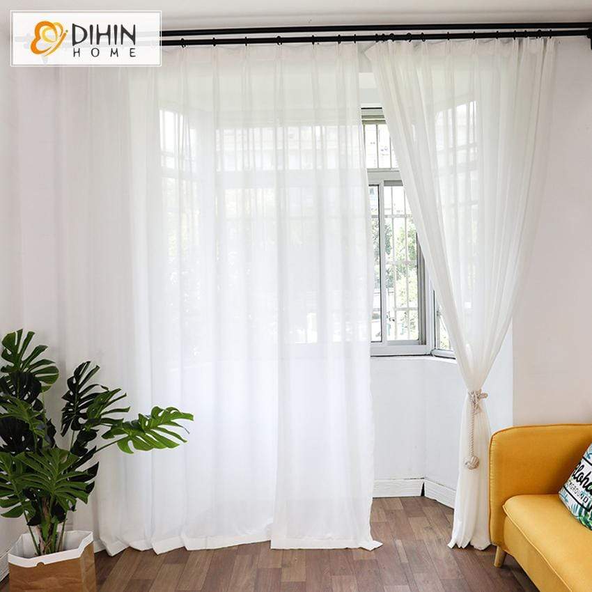 DIHIN HOME Solid Elegant White Printed Sheer Curtain,Blackout Grommet Window Curtain for Living Room ,52x63-inch,1 Panel Roman Shades Curtains Window Blinds custom curtains blackout curtains curtains for living room sheer curtains curtain fabric linen curtains kitchen curtains velvet curtains pinch pleat curtains bay window curtains outdoor curtains pleated curtains floral curtains dining room curtains kitchen valances drapes for bedroom patio curtains nursery curtains grommet curtains