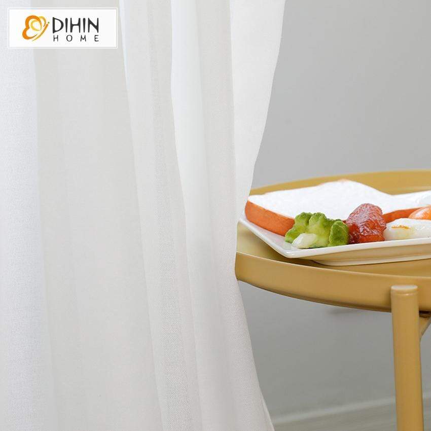 DIHIN HOME Solid Elegant White Printed Sheer Curtain,Blackout Grommet Window Curtain for Living Room ,52x63-inch,1 Panel Roman Shades Curtains Window Blinds custom curtains blackout curtains curtains for living room sheer curtains curtain fabric linen curtains kitchen curtains velvet curtains pinch pleat curtains bay window curtains outdoor curtains pleated curtains floral curtains dining room curtains kitchen valances drapes for bedroom patio curtains nursery curtains grommet curtains