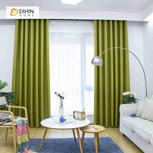 DIHIN HOME Solid Green Printed，Blackout Grommet Window Curtain for Living Room ,52x63-inch,1 Panel Roman Shades Curtains Window Blinds custom curtains blackout curtains curtains for living room sheer curtains curtain fabric linen curtains kitchen curtains velvet curtains pinch pleat curtains bay window curtains outdoor curtains pleated curtains floral curtains dining room curtains kitchen valances drapes for bedroom patio curtains nursery curtains grommet curtains