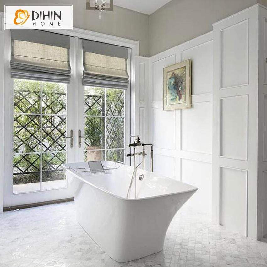 DIHIN HOME Solid Grey Printed Fascinating Roman Shades,Easy Install Washable Curtains ,Customized Window Curtain Drape, 24"W X 64" Roman Shades Curtains Window Blinds custom curtains blackout curtains curtains for living room sheer curtains curtain fabric linen curtains kitchen curtains velvet curtains pinch pleat curtains bay window curtains outdoor curtains pleated curtains floral curtains dining room curtains kitchen valances drapes for bedroom patio curtains nursery curtains grommet curtains