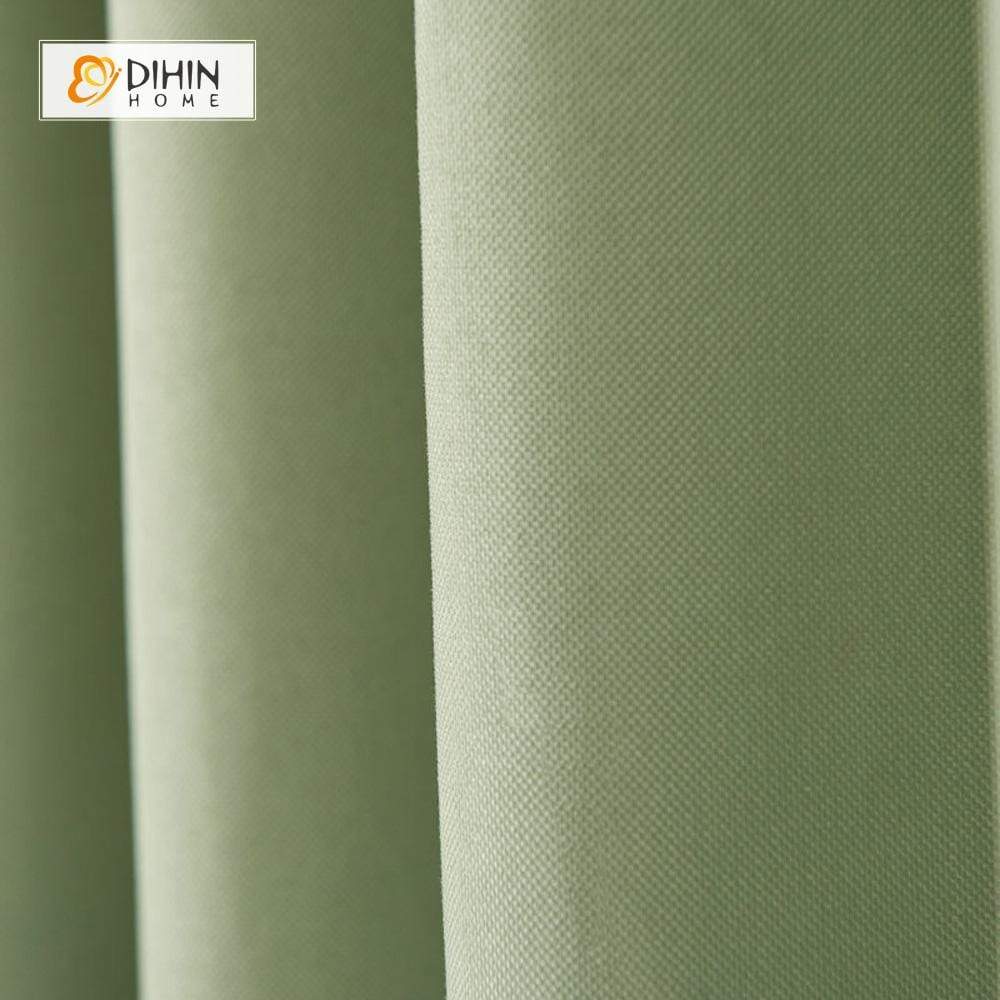 DIHIN HOME Solid Natural Green Printed，Blackout Grommet Window Curtain for Living Room ,52x63-inch,1 Panel Roman Shades Curtains Window Blinds custom curtains blackout curtains curtains for living room sheer curtains curtain fabric linen curtains kitchen curtains velvet curtains pinch pleat curtains bay window curtains outdoor curtains pleated curtains floral curtains dining room curtains kitchen valances drapes for bedroom patio curtains nursery curtains grommet curtains