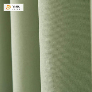 DIHIN HOME Solid Natural Green Printed，Blackout Grommet Window Curtain for Living Room ,52x63-inch,1 Panel Roman Shades Curtains Window Blinds custom curtains blackout curtains curtains for living room sheer curtains curtain fabric linen curtains kitchen curtains velvet curtains pinch pleat curtains bay window curtains outdoor curtains pleated curtains floral curtains dining room curtains kitchen valances drapes for bedroom patio curtains nursery curtains grommet curtains