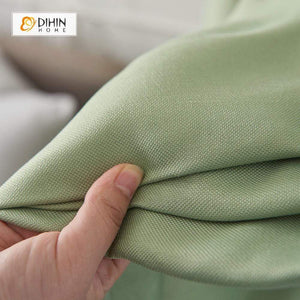 DIHIN HOME Solid Natural Green Printed，Blackout Grommet Window Curtain for Living Room ,52x63-inch,1 Panel Roman Shades Curtains Window Blinds custom curtains blackout curtains curtains for living room sheer curtains curtain fabric linen curtains kitchen curtains velvet curtains pinch pleat curtains bay window curtains outdoor curtains pleated curtains floral curtains dining room curtains kitchen valances drapes for bedroom patio curtains nursery curtains grommet curtains