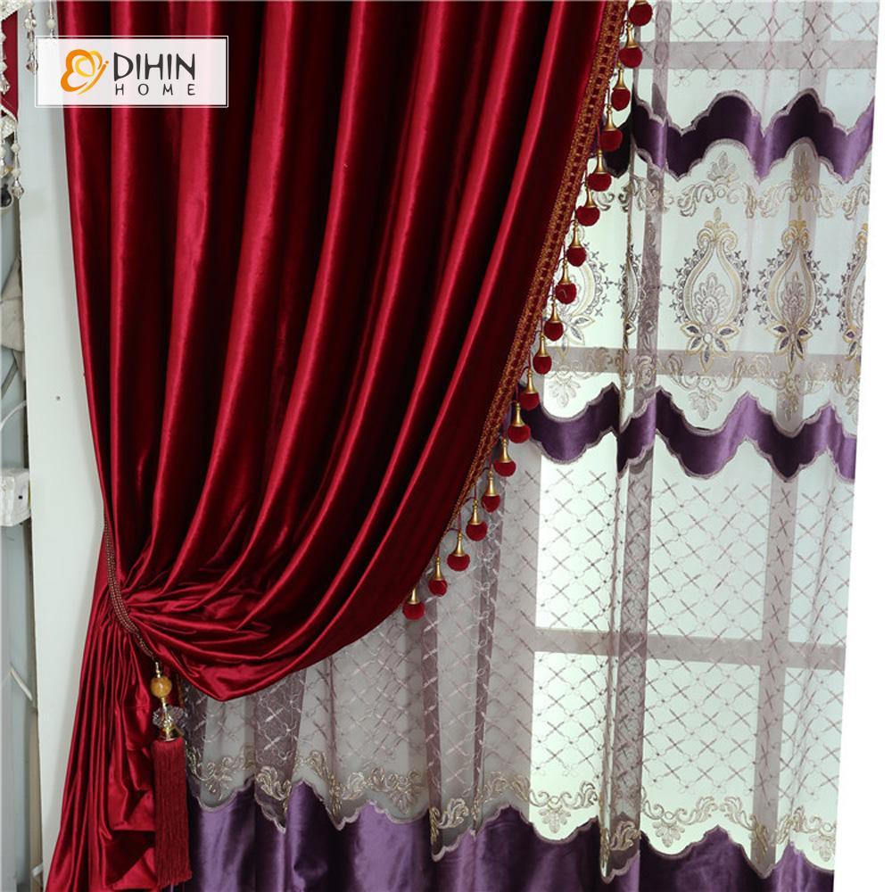 DIHIN HOME Solid Red and Decoration Embroidered Valance ,Blackout Curtains Grommet Window Curtain for Living Room ,52x84-inch,1 Panel Roman Shades Curtains Window Blinds custom curtains blackout curtains curtains for living room sheer curtains curtain fabric linen curtains kitchen curtains velvet curtains pinch pleat curtains bay window curtains outdoor curtains pleated curtains floral curtains dining room curtains kitchen valances drapes for bedroom patio curtains nursery curtains grommet curtains