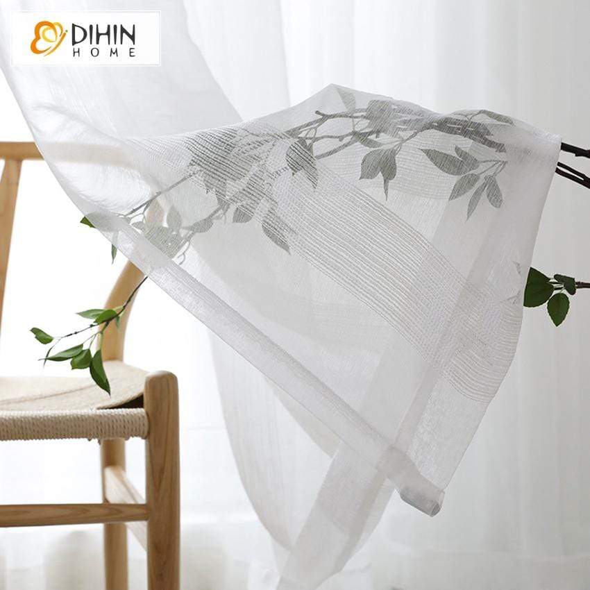 DIHIN HOME Solid White Lines Embroidered Sheer Curtain,Blackout Grommet Window Curtain for Living Room ,52x63-inch,1 Panel Roman Shades Curtains Window Blinds custom curtains blackout curtains curtains for living room sheer curtains curtain fabric linen curtains kitchen curtains velvet curtains pinch pleat curtains bay window curtains outdoor curtains pleated curtains floral curtains dining room curtains kitchen valances drapes for bedroom patio curtains nursery curtains grommet curtains