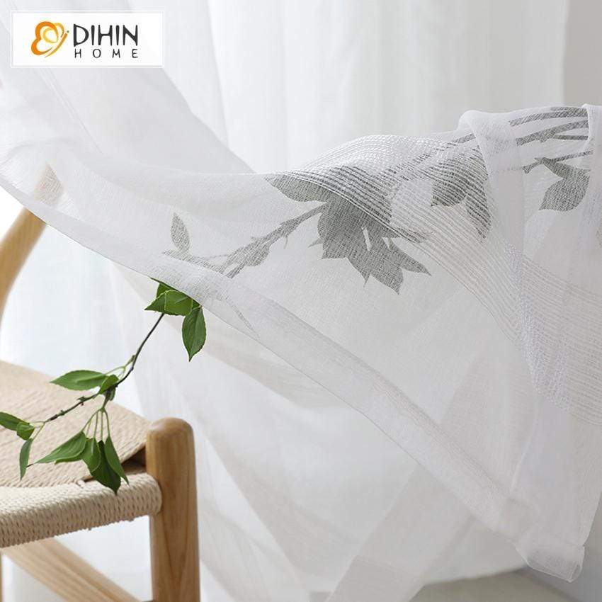 DIHIN HOME Solid White Lines Embroidered Sheer Curtain,Blackout Grommet Window Curtain for Living Room ,52x63-inch,1 Panel Roman Shades Curtains Window Blinds custom curtains blackout curtains curtains for living room sheer curtains curtain fabric linen curtains kitchen curtains velvet curtains pinch pleat curtains bay window curtains outdoor curtains pleated curtains floral curtains dining room curtains kitchen valances drapes for bedroom patio curtains nursery curtains grommet curtains