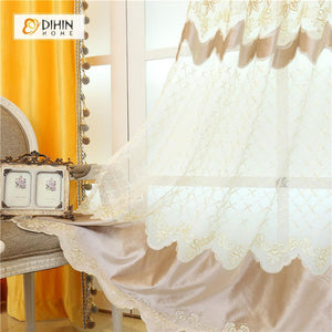DIHIN HOME Solid Yellow and Decoration Embroidered Valance ,Blackout Curtains Grommet Window Curtain for Living Room ,52x84-inch,1 Panel Roman Shades Curtains Window Blinds custom curtains blackout curtains curtains for living room sheer curtains curtain fabric linen curtains kitchen curtains velvet curtains pinch pleat curtains bay window curtains outdoor curtains pleated curtains floral curtains dining room curtains kitchen valances drapes for bedroom patio curtains nursery curtains grommet curtains