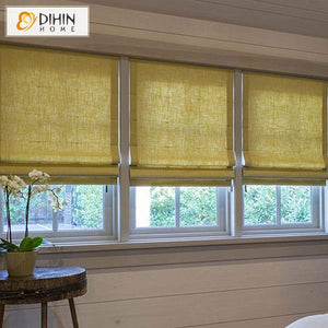 DIHIN HOME Solid Yellow Printed Roman Shades ,Easy Install Washable Curtains ,Customized Window Curtain Drape, 24"W X 64" Roman Shades Curtains Window Blinds custom curtains blackout curtains curtains for living room sheer curtains curtain fabric linen curtains kitchen curtains velvet curtains pinch pleat curtains bay window curtains outdoor curtains pleated curtains floral curtains dining room curtains kitchen valances drapes for bedroom patio curtains nursery curtains grommet curtains