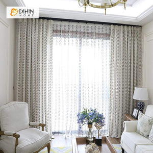 DIHIN HOME Straight-Line Leaves Embroidered，Blackout Grommet Window Curtain for Living Room ,52x63-inch,1 Panel Roman Shades Curtains Window Blinds custom curtains blackout curtains curtains for living room sheer curtains curtain fabric linen curtains kitchen curtains velvet curtains pinch pleat curtains bay window curtains outdoor curtains pleated curtains floral curtains dining room curtains kitchen valances drapes for bedroom patio curtains nursery curtains grommet curtains