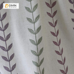 DIHIN HOME Straight-Line Leaves Embroidered，Blackout Grommet Window Curtain for Living Room ,52x63-inch,1 Panel Roman Shades Curtains Window Blinds custom curtains blackout curtains curtains for living room sheer curtains curtain fabric linen curtains kitchen curtains velvet curtains pinch pleat curtains bay window curtains outdoor curtains pleated curtains floral curtains dining room curtains kitchen valances drapes for bedroom patio curtains nursery curtains grommet curtains