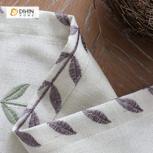 DIHIN HOME Straight-Line Leaves Embroidered，Blackout Grommet Window Curtain for Living Room ,52x63-inch,1 Panel Roman Shades Curtains Window Blinds custom curtains blackout curtains curtains for living room sheer curtains curtain fabric linen curtains kitchen curtains velvet curtains pinch pleat curtains bay window curtains outdoor curtains pleated curtains floral curtains dining room curtains kitchen valances drapes for bedroom patio curtains nursery curtains grommet curtains