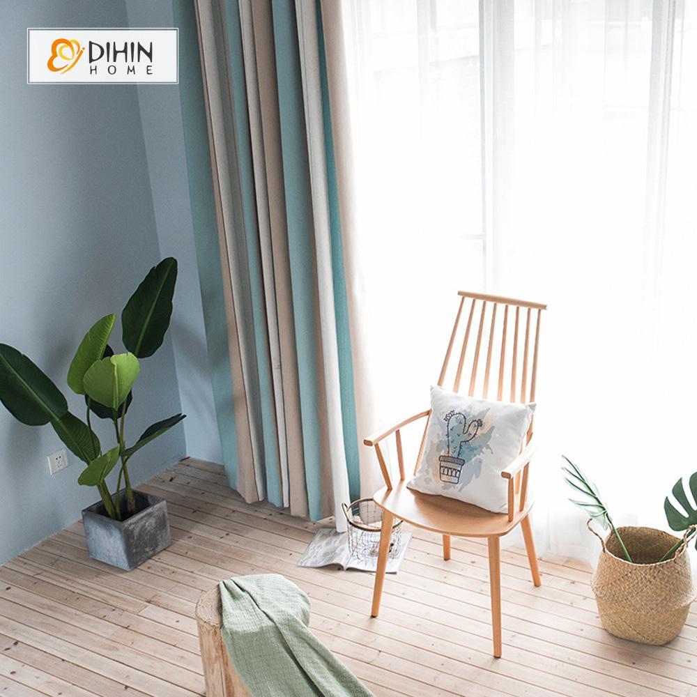 DIHIN HOME Stripe Colors Printed ,Cotton Linen ,Blackout Grommet Window Curtain for Living Room ,52x63-inch,1 Panel Roman Shades Curtains Window Blinds custom curtains blackout curtains curtains for living room sheer curtains curtain fabric linen curtains kitchen curtains velvet curtains pinch pleat curtains bay window curtains outdoor curtains pleated curtains floral curtains dining room curtains kitchen valances drapes for bedroom patio curtains nursery curtains grommet curtains