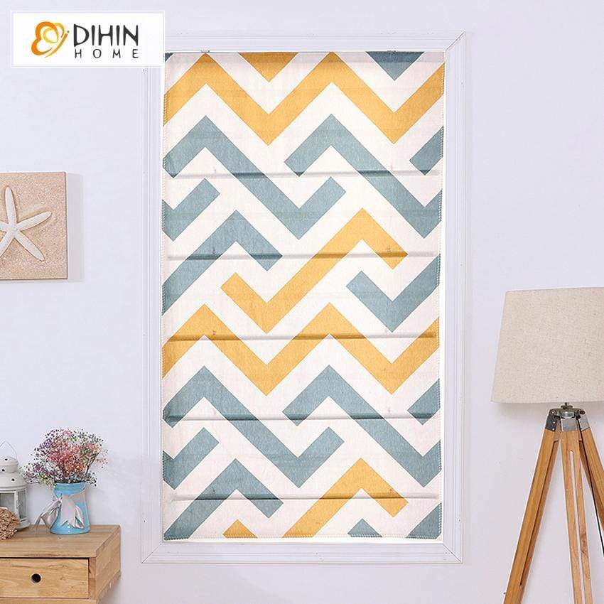 DIHIN HOME Stripes Printed Roman Shades,Easy Install Washable Curtains ,Customized Window Curtain Drape, 24"W X 64" Roman Shades Curtains Window Blinds custom curtains blackout curtains curtains for living room sheer curtains curtain fabric linen curtains kitchen curtains velvet curtains pinch pleat curtains bay window curtains outdoor curtains pleated curtains floral curtains dining room curtains kitchen valances drapes for bedroom patio curtains nursery curtains grommet curtains