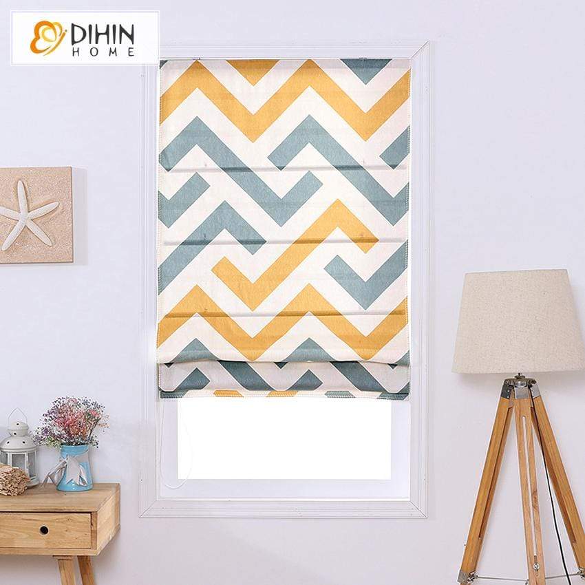 DIHIN HOME Stripes Printed Roman Shades,Easy Install Washable Curtains ,Customized Window Curtain Drape, 24"W X 64" Roman Shades Curtains Window Blinds custom curtains blackout curtains curtains for living room sheer curtains curtain fabric linen curtains kitchen curtains velvet curtains pinch pleat curtains bay window curtains outdoor curtains pleated curtains floral curtains dining room curtains kitchen valances drapes for bedroom patio curtains nursery curtains grommet curtains