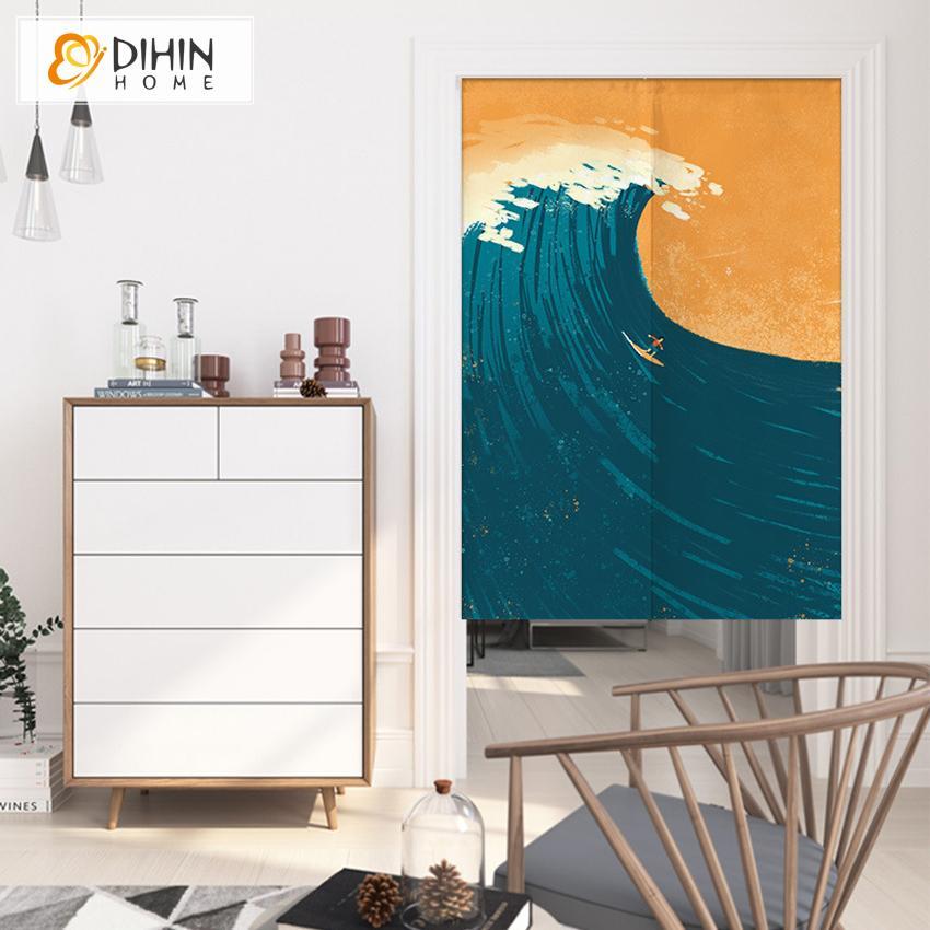 DIHIN HOME Surfing Printed Japanese Noren Doorway Curtain Tapestry,Cotton Linen,Door Way Curtain Door Hanging Tapestry,33.5''Wx59''L,1 Panel Roman Shades Curtains Window Blinds custom curtains blackout curtains curtains for living room sheer curtains curtain fabric linen curtains kitchen curtains velvet curtains pinch pleat curtains bay window curtains outdoor curtains pleated curtains floral curtains dining room curtains kitchen valances drapes for bedroom patio curtains nursery curtains grommet curtains
