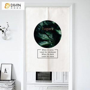 DIHIN HOME Tagore Words Printed Japanese Noren Doorway Curtain Tapestry,Cotton Linen,Door Way Curtain Door Hanging Tapestry,33.5''Wx59''L,1 Panel Roman Shades Window Curtains Curtains Window Blinds Curtains Drapes linen drapery curtains and drapes windows drapes custom curtains blackout curtains curtains for living room window shades sheer curtains curtain fabric window treatments custom drapery