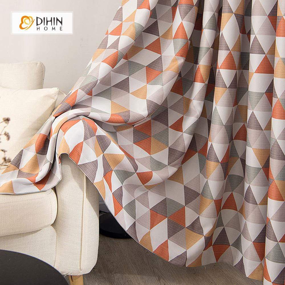 DIHIN HOME Triangle Red Printed，Blackout Grommet Window Curtain for Living Room ,52x63-inch,1 Panel Roman Shades Curtains Window Blinds custom curtains blackout curtains curtains for living room sheer curtains curtain fabric linen curtains kitchen curtains velvet curtains pinch pleat curtains bay window curtains outdoor curtains pleated curtains floral curtains dining room curtains kitchen valances drapes for bedroom patio curtains nursery curtains grommet curtains