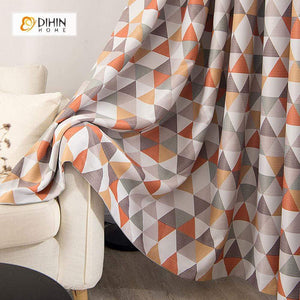 DIHIN HOME Triangle Red Printed，Blackout Grommet Window Curtain for Living Room ,52x63-inch,1 Panel Roman Shades Curtains Window Blinds custom curtains blackout curtains curtains for living room sheer curtains curtain fabric linen curtains kitchen curtains velvet curtains pinch pleat curtains bay window curtains outdoor curtains pleated curtains floral curtains dining room curtains kitchen valances drapes for bedroom patio curtains nursery curtains grommet curtains