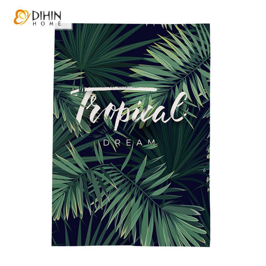 DIHIN HOME Tropical Dream Printed Japanese Noren Doorway Curtain Tapestry,Cotton Linen,Door Way Curtain Door Hanging Tapestry,33.5''Wx59''L,1 Panel Roman Shades Window Curtains Curtains Window Blinds Curtains Drapes linen drapery curtains and drapes windows drapes custom curtains blackout curtains curtains for living room window shades sheer curtains curtain fabric window treatments custom drapery
