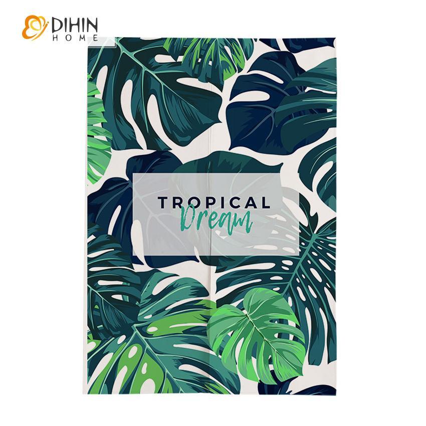 DIHIN HOME Tropical Dream Printed Japanese Noren Doorway Curtain Tapestry,Cotton Linen,Door Way Curtain Door Hanging Tapestry,33.5''Wx59''L,1 Panel Roman Shades Window Curtains Curtains Window Blinds Curtains Drapes linen drapery curtains and drapes windows drapes custom curtains blackout curtains curtains for living room window shades sheer curtains curtain fabric window treatments custom drapery