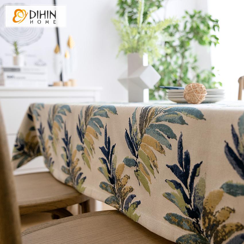 DIHIN HOME Tropical Forest Banana Leaves Printed Tablecloth For Rectangle Tables,Custom Washed Linen Tablecloth,Handmade Rectangle Table Cover Roman Shades Curtains Window Blinds custom curtains blackout curtains curtains for living room sheer curtains curtain fabric linen curtains kitchen curtains velvet curtains pinch pleat curtains bay window curtains outdoor curtains pleated curtains floral curtains dining room curtains kitchen valances drapes for bedroom patio curtains nursery curtains grommet curtains