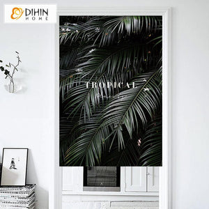 DIHIN HOME Tropical Leaves Printed Japanese Noren Doorway Curtain Tapestry,Cotton Linen,Door Way Curtain Door Hanging Tapestry,33.5''Wx59''L,1 Panel Roman Shades Window Curtains Curtains Window Blinds Curtains Drapes linen drapery curtains and drapes windows drapes custom curtains blackout curtains curtains for living room window shades sheer curtains curtain fabric window treatments custom drapery