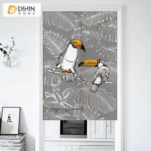 DIHIN HOME Tropical Parrots Printed Japanese Noren Doorway Curtain Tapestry,Cotton Linen,Door Way Curtain Door Hanging Tapestry,33.5''Wx59''L,1 Panel Roman Shades Window Curtains Curtains Window Blinds Curtains Drapes linen drapery curtains and drapes windows drapes custom curtains blackout curtains curtains for living room window shades sheer curtains curtain fabric window treatments custom drapery