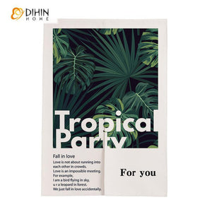 DIHIN HOME Tropical Party Printed Japanese Noren Doorway Curtain Tapestry,Cotton Linen,Door Way Curtain Door Hanging Tapestry,33.5''Wx59''L,1 Panel Roman Shades Window Curtains Curtains Window Blinds Curtains Drapes linen drapery curtains and drapes windows drapes custom curtains blackout curtains curtains for living room window shades sheer curtains curtain fabric window treatments custom drapery