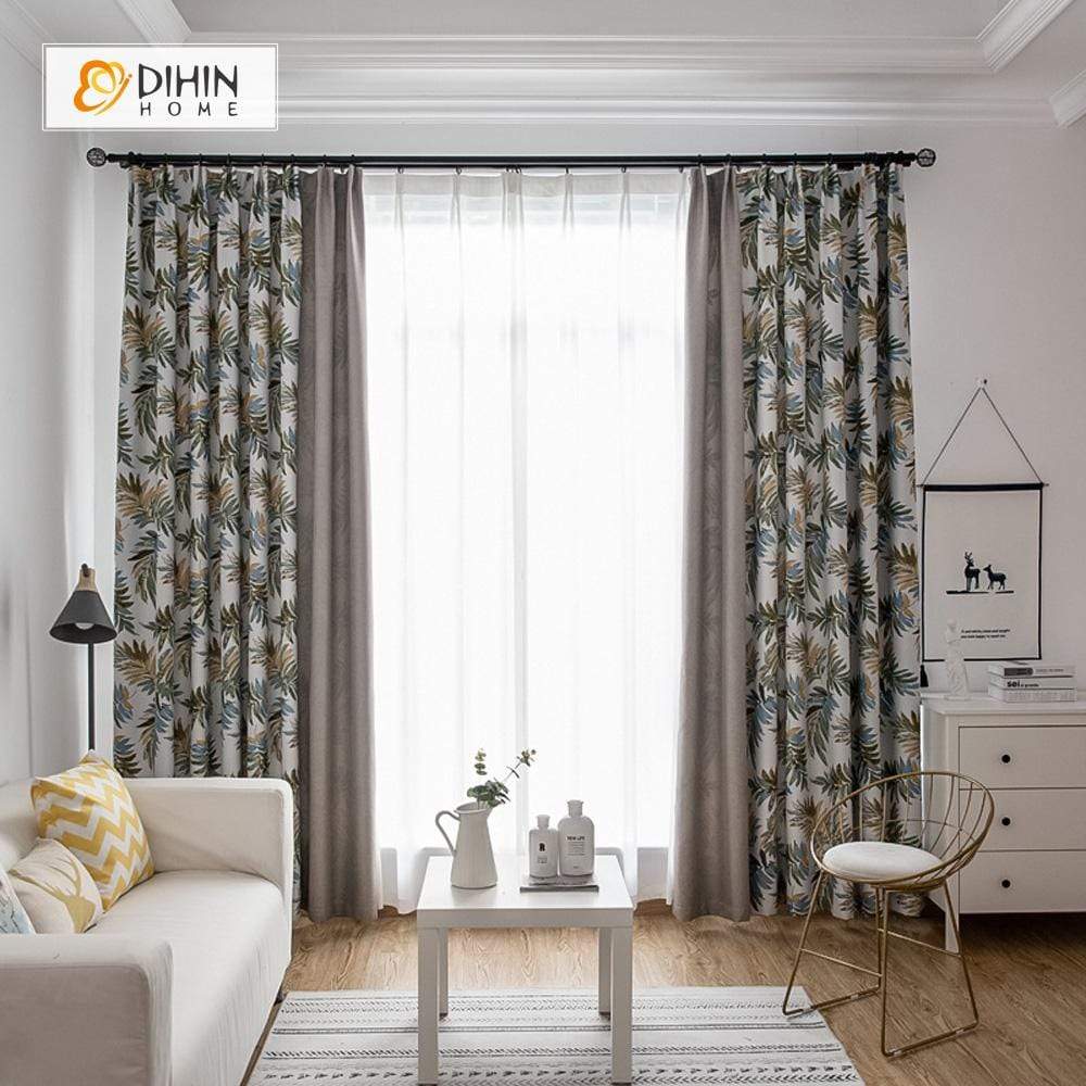 DIHIN HOME Various Colors Leaves Printed ,Polyester ,Blackout Grommet Window Curtain for Living Room ,52x63-inch,1 Panel Roman Shades Curtains Window Blinds custom curtains blackout curtains curtains for living room sheer curtains curtain fabric linen curtains kitchen curtains velvet curtains pinch pleat curtains bay window curtains outdoor curtains pleated curtains floral curtains dining room curtains kitchen valances drapes for bedroom patio curtains nursery curtains grommet curtains