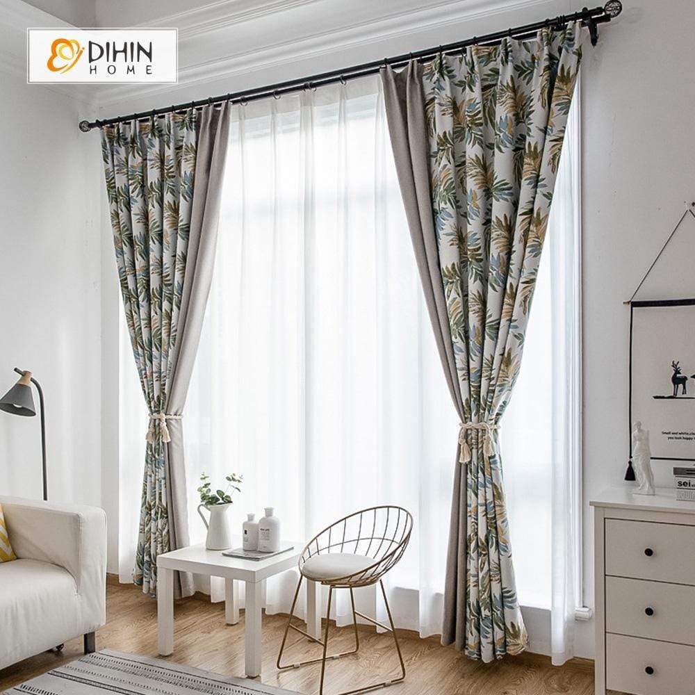 DIHIN HOME Various Colors Leaves Printed ,Polyester ,Blackout Grommet Window Curtain for Living Room ,52x63-inch,1 Panel Roman Shades Curtains Window Blinds custom curtains blackout curtains curtains for living room sheer curtains curtain fabric linen curtains kitchen curtains velvet curtains pinch pleat curtains bay window curtains outdoor curtains pleated curtains floral curtains dining room curtains kitchen valances drapes for bedroom patio curtains nursery curtains grommet curtains