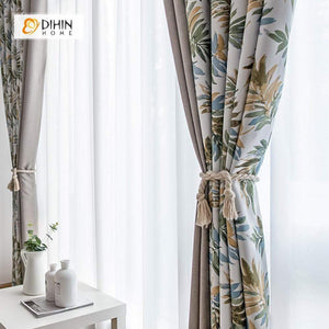 DIHIN HOME Various Colors Leaves Printed ,Polyester ,Blackout Grommet Window Curtain for Living Room ,52x63-inch,1 Panel Roman Shades Curtains Window Blinds custom curtains blackout curtains curtains for living room sheer curtains curtain fabric linen curtains kitchen curtains velvet curtains pinch pleat curtains bay window curtains outdoor curtains pleated curtains floral curtains dining room curtains kitchen valances drapes for bedroom patio curtains nursery curtains grommet curtains