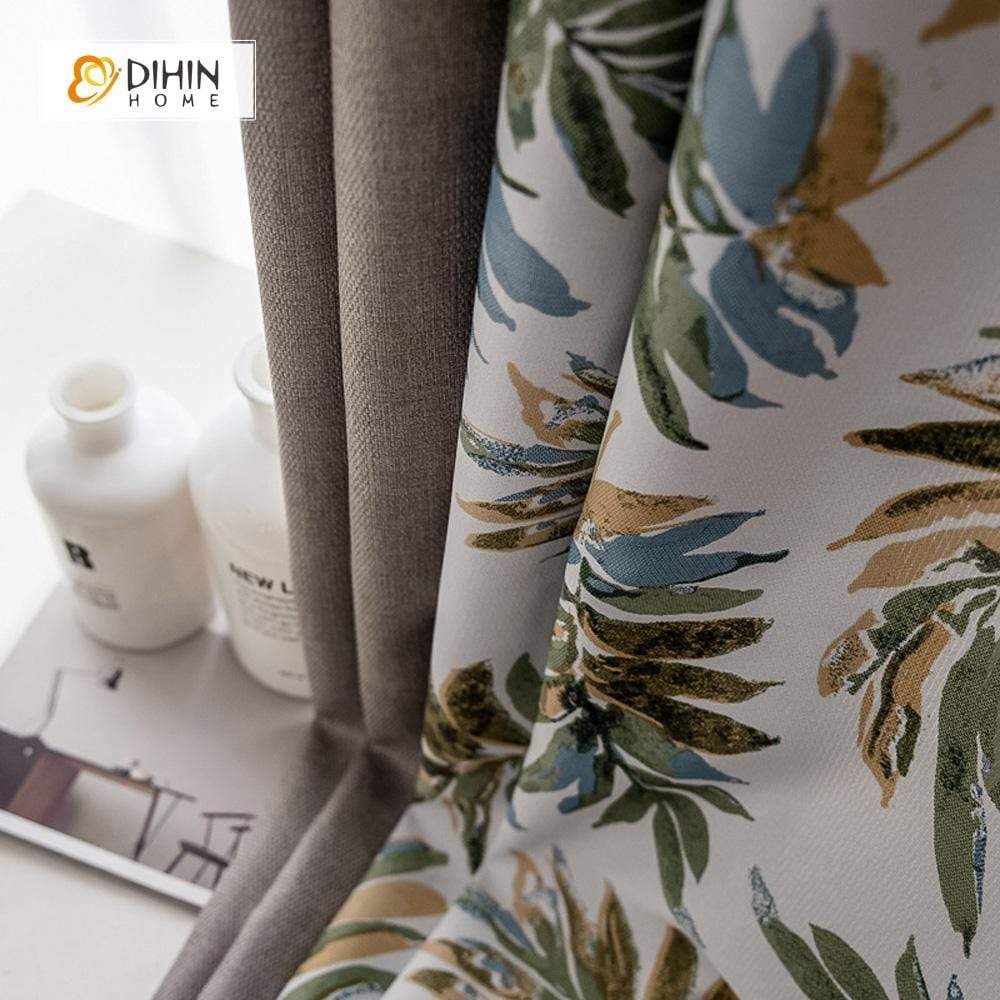 DIHIN HOME Various Colors Leaves Printed ,Polyester ,Blackout Grommet Window Curtain for Living Room ,52x63-inch,1 Panel Roman Shades Curtains Window Blinds custom curtains blackout curtains curtains for living room sheer curtains curtain fabric linen curtains kitchen curtains velvet curtains pinch pleat curtains bay window curtains outdoor curtains pleated curtains floral curtains dining room curtains kitchen valances drapes for bedroom patio curtains nursery curtains grommet curtains