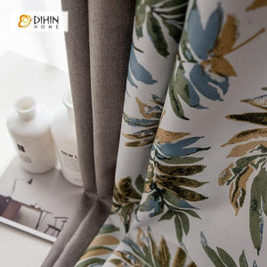 DIHIN HOME Various Colors Leaves Printed ,Polyester ,Blackout Grommet Window Curtain for Living Room ,52x63-inch,1 Panel Roman Shades Curtains Window Blinds custom curtains blackout curtains curtains for living room sheer curtains curtain fabric linen curtains kitchen curtains velvet curtains pinch pleat curtains bay window curtains outdoor curtains pleated curtains floral curtains dining room curtains kitchen valances drapes for bedroom patio curtains nursery curtains grommet curtains