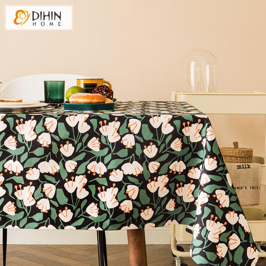 DIHIN HOME Vintage Garden Flowers Printed Tablecloth For Rectangle Tables,Custom Washed Linen Tablecloth,Handmade Rectangle Table Cover Roman Shades Curtains Window Blinds custom curtains blackout curtains curtains for living room sheer curtains curtain fabric linen curtains kitchen curtains velvet curtains pinch pleat curtains bay window curtains outdoor curtains pleated curtains floral curtains dining room curtains kitchen valances drapes for bedroom patio curtains nursery curtains grommet curtains