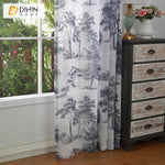 DIHIN HOME Vintage Ink Trees Printed Sheer Curtain, Grommet Window Curtain for Living Room ,52x63-inch,1 Panelriped Roman Shades Curtains Window Blinds custom curtains blackout curtains curtains for living room sheer curtains curtain fabric linen curtains kitchen curtains velvet curtains pinch pleat curtains bay window curtains outdoor curtains pleated curtains floral curtains dining room curtains kitchen valances drapes for bedroom patio curtains nursery curtains grommet curtains