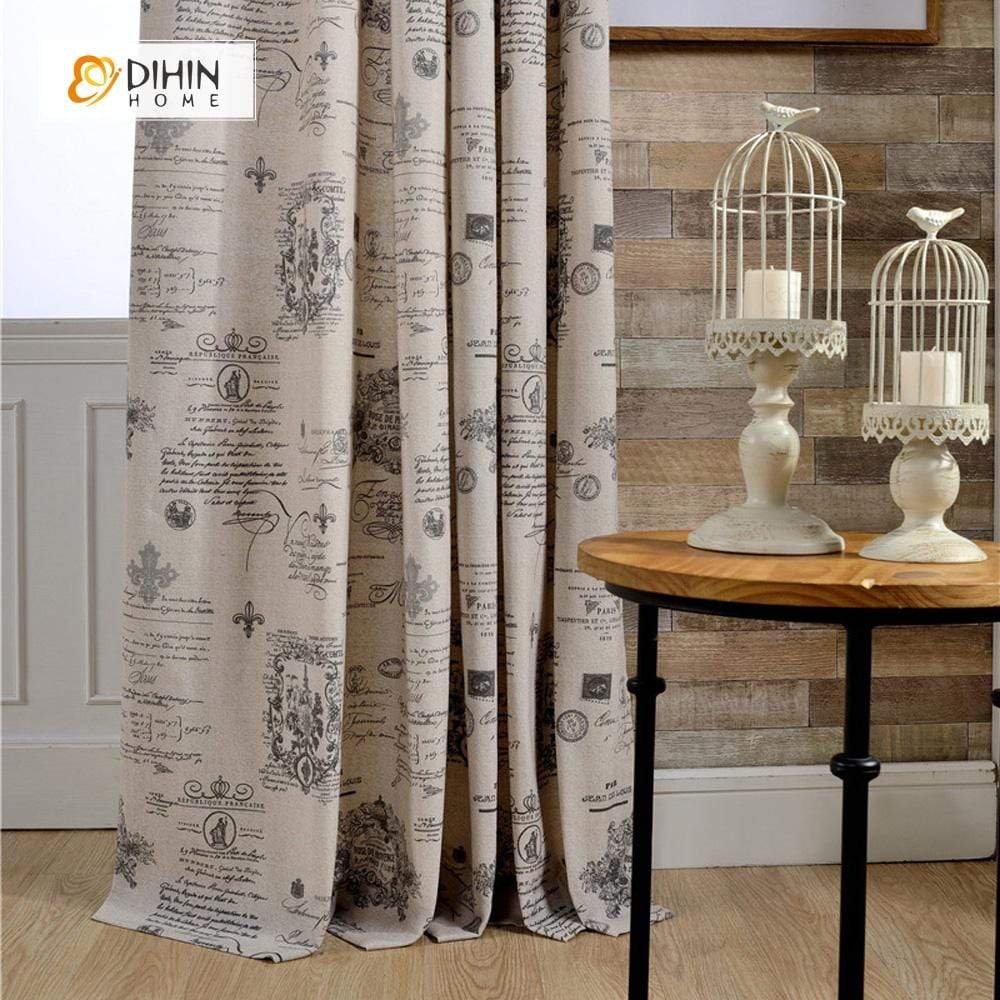 DIHIN HOME Vintage Newspaper Printed Curtains ,Cotton Linen ,Blackout Grommet Window Curtain for Living Room ,52x63-inch,1 Panel Roman Shades Curtains Window Blinds custom curtains blackout curtains curtains for living room sheer curtains curtain fabric linen curtains kitchen curtains velvet curtains pinch pleat curtains bay window curtains outdoor curtains pleated curtains floral curtains dining room curtains kitchen valances drapes for bedroom patio curtains nursery curtains grommet curtains