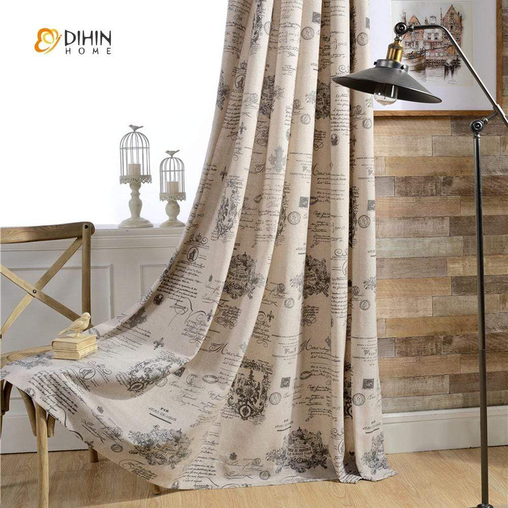 DIHIN HOME Vintage Newspaper Printed Curtains ,Cotton Linen ,Blackout Grommet Window Curtain for Living Room ,52x63-inch,1 Panel Roman Shades Curtains Window Blinds custom curtains blackout curtains curtains for living room sheer curtains curtain fabric linen curtains kitchen curtains velvet curtains pinch pleat curtains bay window curtains outdoor curtains pleated curtains floral curtains dining room curtains kitchen valances drapes for bedroom patio curtains nursery curtains grommet curtains