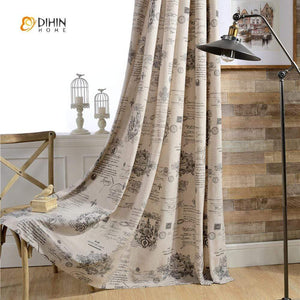 DIHIN HOME Vintage Newspaper Printed Curtains ,Cotton Linen ,Blackout Grommet Window Curtain for Living Room ,52x63-inch,1 Panel Roman Shades Curtains Window Blinds custom curtains blackout curtains curtains for living room sheer curtains curtain fabric linen curtains kitchen curtains velvet curtains pinch pleat curtains bay window curtains outdoor curtains pleated curtains floral curtains dining room curtains kitchen valances drapes for bedroom patio curtains nursery curtains grommet curtains