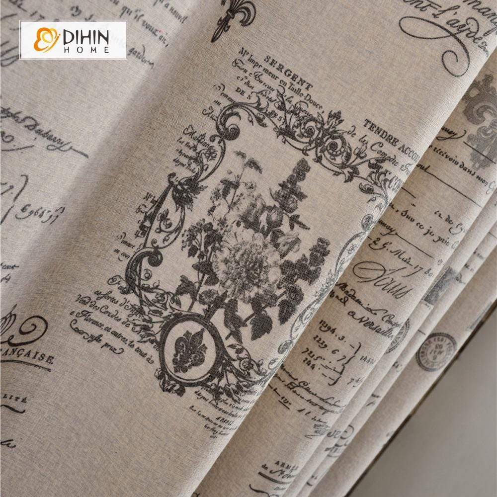 DIHIN HOME Vintage Newspaper Printed Curtains ,Cotton Linen ,Blackout Grommet Window Curtain for Living Room ,52x63-inch,1 Panel Roman Shades Curtains Window Blinds custom curtains blackout curtains curtains for living room sheer curtains curtain fabric linen curtains kitchen curtains velvet curtains pinch pleat curtains bay window curtains outdoor curtains pleated curtains floral curtains dining room curtains kitchen valances drapes for bedroom patio curtains nursery curtains grommet curtains