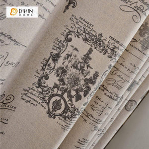 DIHIN HOME Vintage Newspaper Printed Curtains ,Cotton Linen ,Blackout Grommet Window Curtain for Living Room ,52x63-inch,1 Panel Roman Shades Curtains Window Blinds custom curtains blackout curtains curtains for living room sheer curtains curtain fabric linen curtains kitchen curtains velvet curtains pinch pleat curtains bay window curtains outdoor curtains pleated curtains floral curtains dining room curtains kitchen valances drapes for bedroom patio curtains nursery curtains grommet curtains